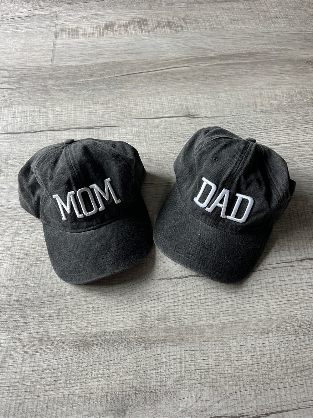 Black Embroidered Baseball Cap - Mom and Dad set